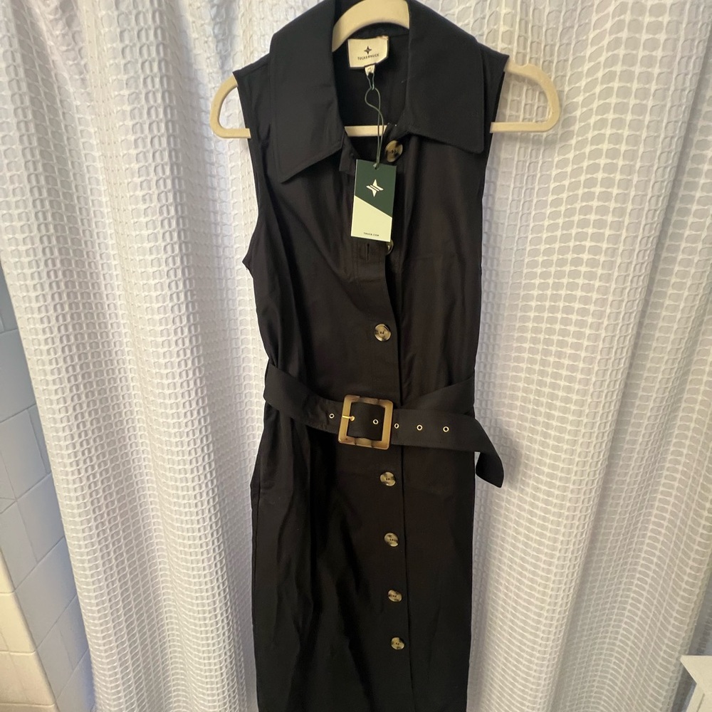 Tuckernuck Black Button-Down Midi Dress